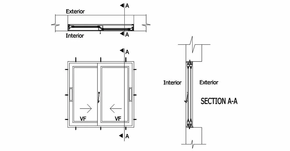 Window CAD Blocks – Free DWG 2D Plan, Elevation and Section