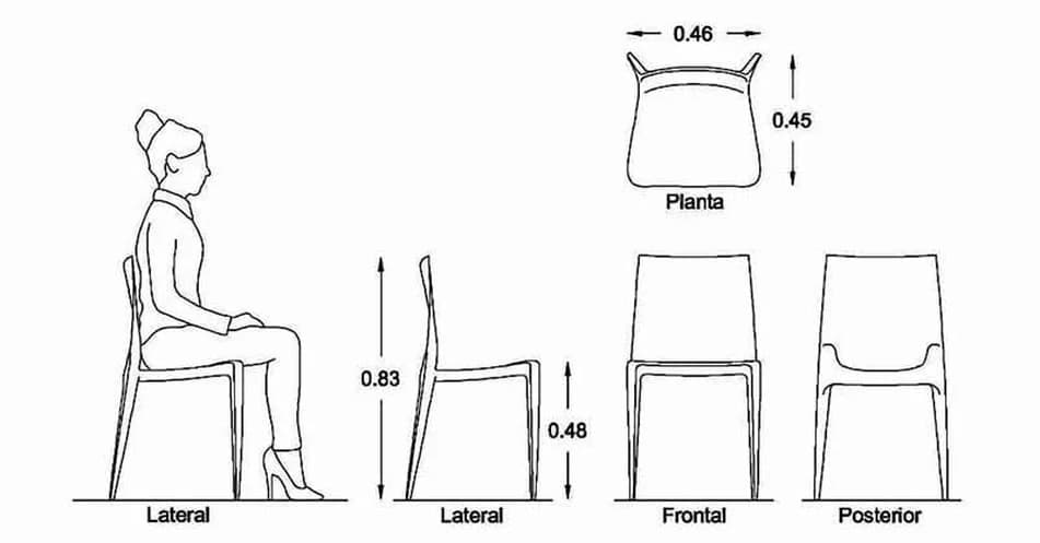 Chair CAD Block – Free DWG 2D Plan and Elevation