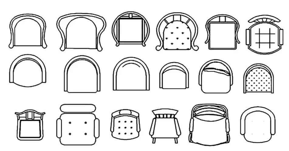 Classic Style Chair CAD Blocks – Free DWG 2D Plan and Elevation