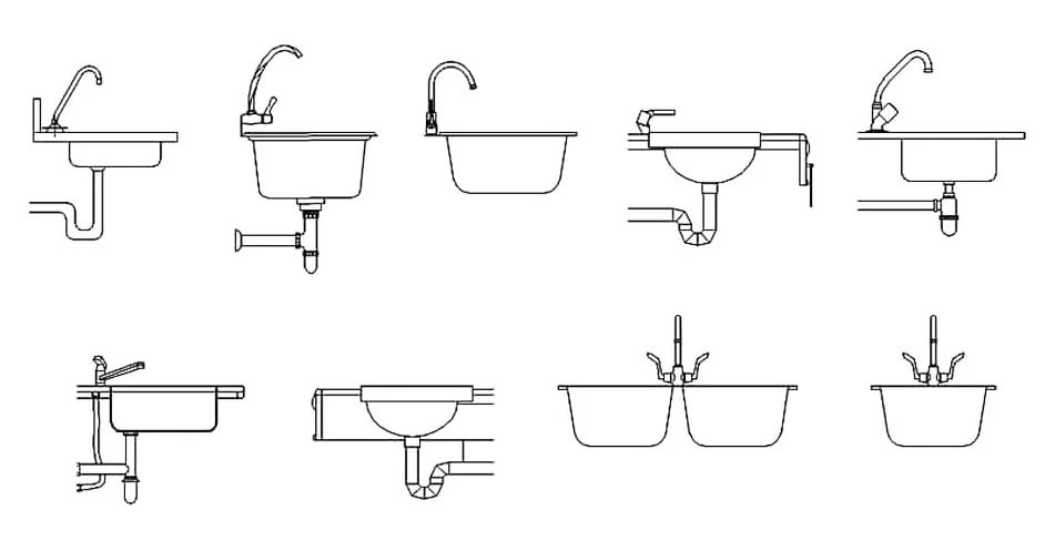 Dishwasher CAD Blocks – Free DWG 2D Plan and Elevation