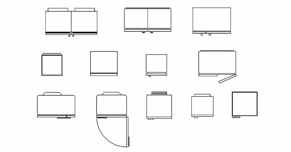 Refrigerator CAD Blocks – Free DWG 2D Plan