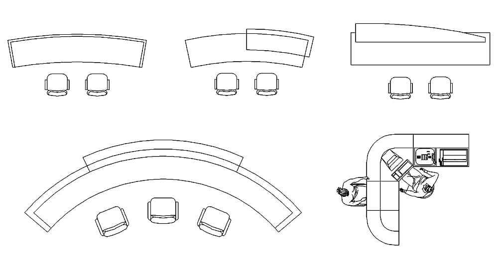 Reception Table CAD Blocks – Free DWG 2D Plan